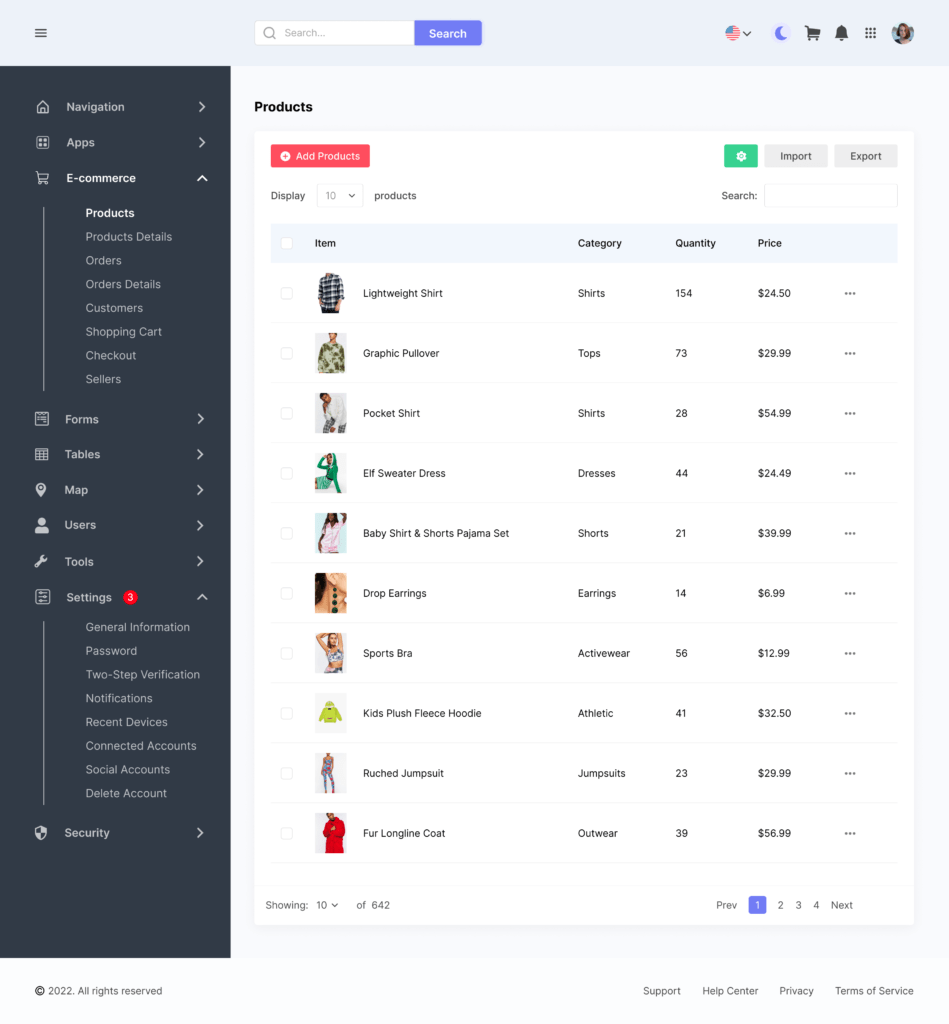 Admin Dashboard UI/UX Design