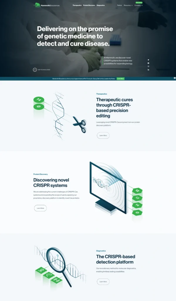 biotech website design mammoth