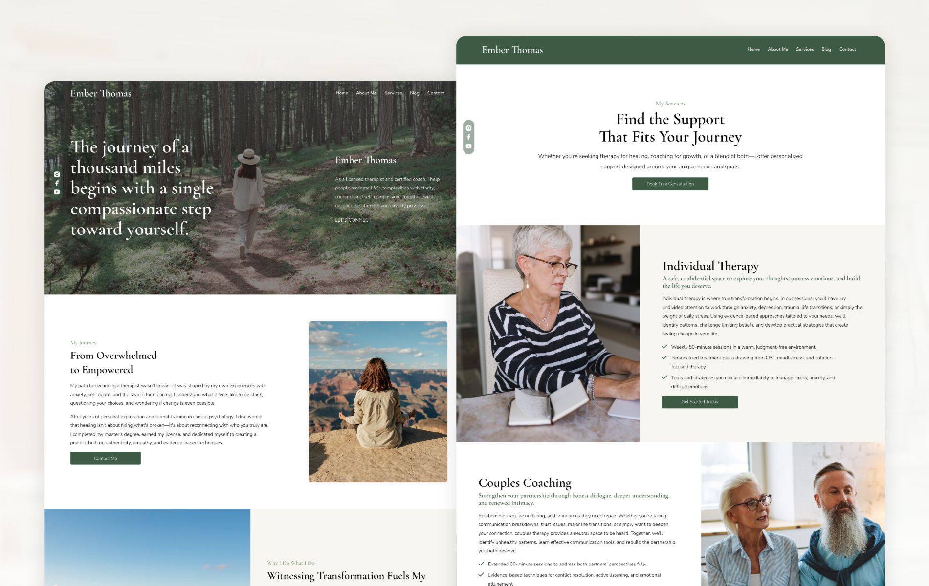 Life Coach Website Design Mockups